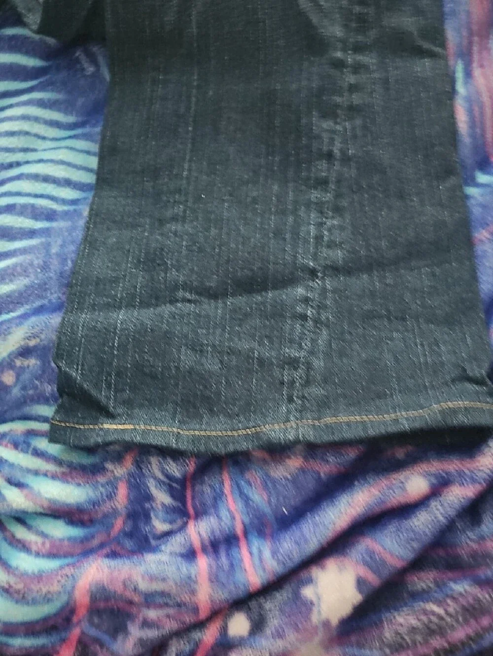 True Religion Dark Blue Boot Cut Jeans with Gold Stitching